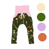 Pantalon évolutif Douces fleurs olives