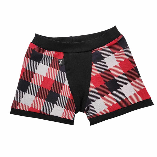 Boxer 6 ans plaid rouge et blanc