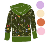 Hoodies évolutif Douces fleurs olives