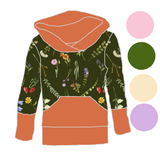 Hoodies évolutif Douces fleurs olives
