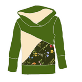 Hoodies évolutif Douces fleurs olives