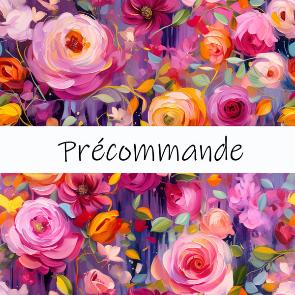 Cache-cou doublé en polar *précommande* toile fleuris