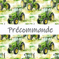 Cache-cou doublé en polar *précommande*  tracteur vert