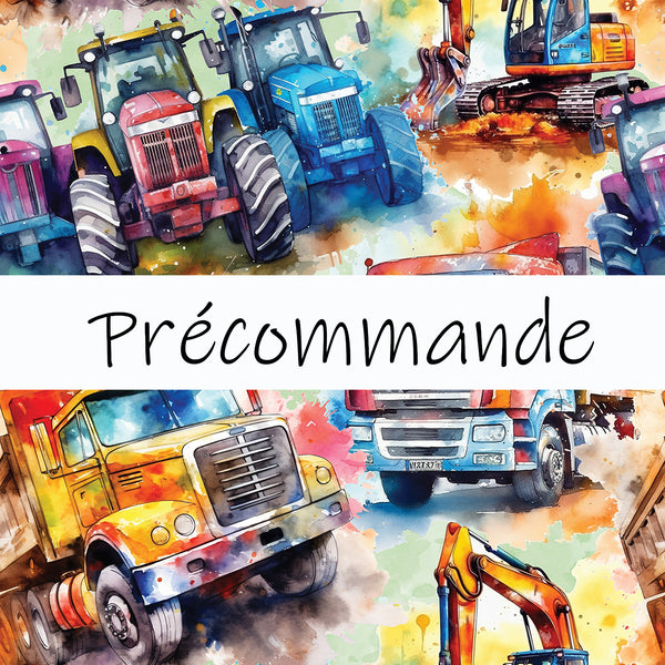 Cache-cou doublé en polar *précommande* vehicule watercolor