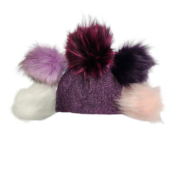 Tuque mauve terne, *pompons vendus séparément*