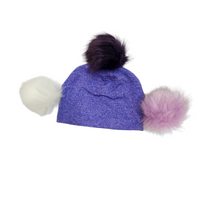 Tuque jeans mauve claire, *pompons vendus séparément*