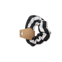 Elastique choux rayé blanc et charcoal