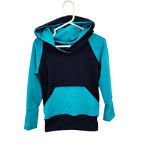 Hoodies évolutif bleu 2 tons 6-9 ans