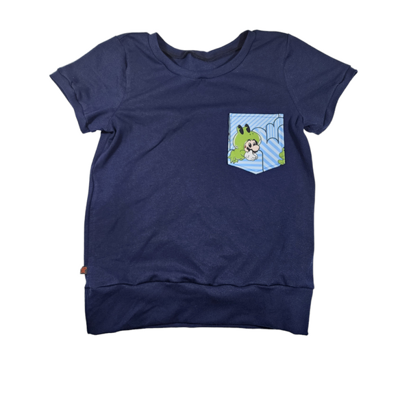 t-shirt poche plombier grenouille 6-9 ans