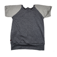 t-shirt charcoal gris pale 6-9 ans