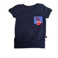 T-shirt évolutif marine à poche araignée