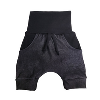 Short, culotte courte jeans extensible noir