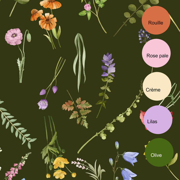 Hoodies évolutif Douces fleurs olives