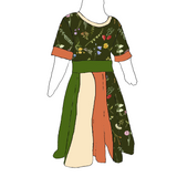 Robe évolutive scrappy Douces fleurs olives