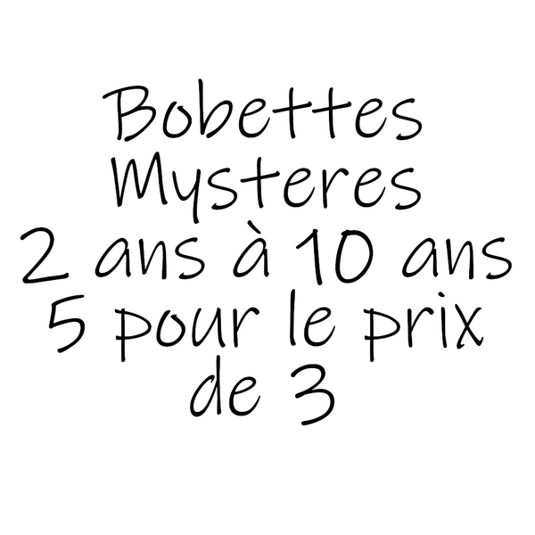 Bobette enfant mystère 2 ans à 10 ans (paquet de 5)