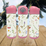 Bouteille 12oz Douces fleurs beiges