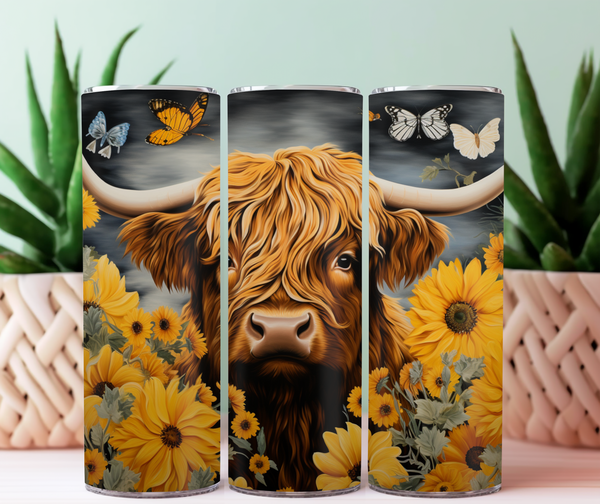 Tumbler 20 oz buffle et fleurs prêt-à-partir