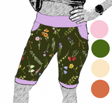 Short adulte Douces fleurs olives