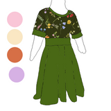 Robe évolutive Douces fleurs olives