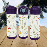 Bouteille 12oz Douces fleurs beiges