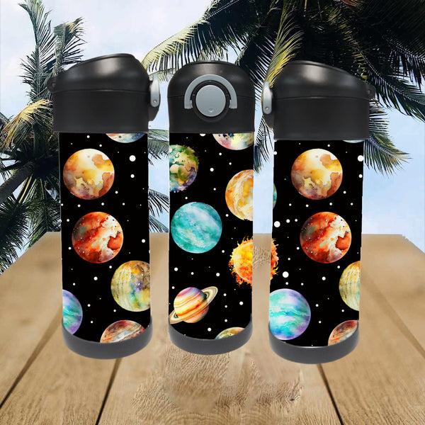 Bouteille 12oz planètes pret-à-partir (leger defaut)