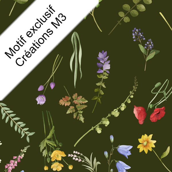 Elastique choux Douces fleurs olives