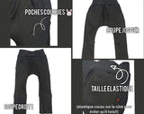 Jeans noir taille élastique coupe jogger avec poches