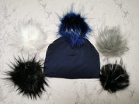 Tuque marine , *pompons vendus séparément*