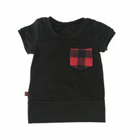 T-shirt évolutif noir à poche bûcheron