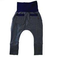 Jogger jeans marine avec poches cheville en jeans