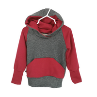 Hoodies évolutif FT charcoal et rouge vin