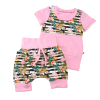 Short, culotte courte demi-taille flamand et toucan