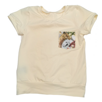 T-shirt évolutif à poche 6-9 ans dino (creme)