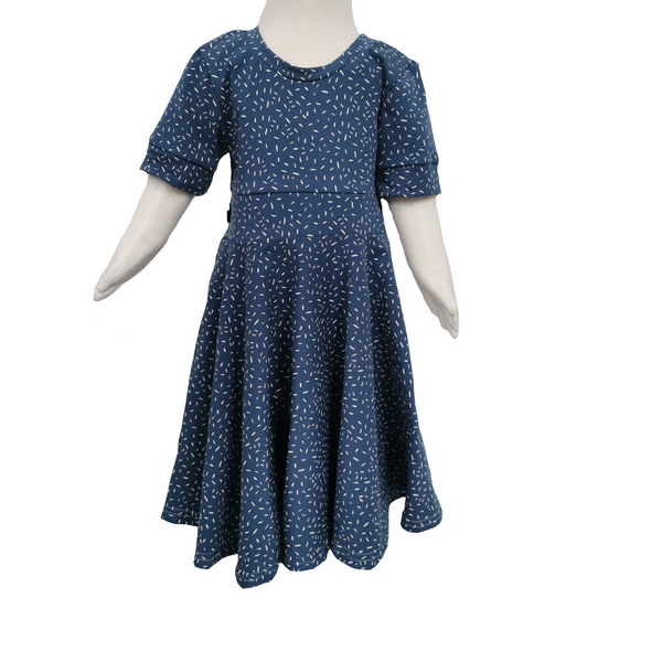 Robe bleue à confettis