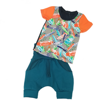 Short, culotte courte jeans extensible turquoise pétrole