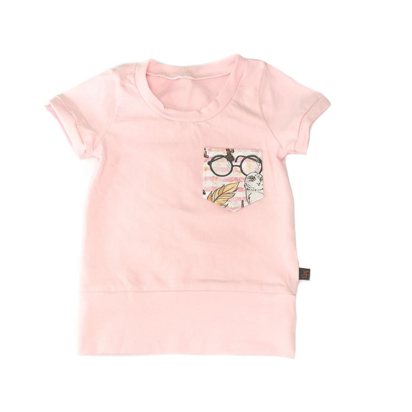 T-shirt évolutif rose à poche sortilèges