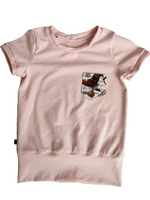 T-shirt évolutif rose à poche sortilèges