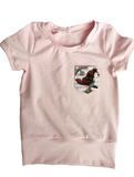 T-shirt évolutif rose à poche sortilèges