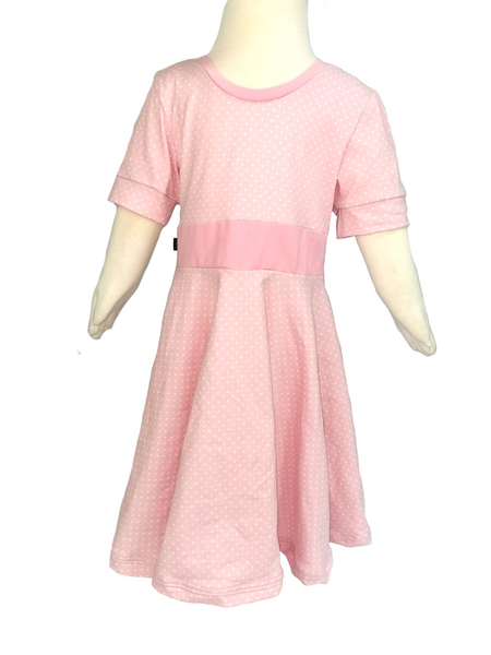 Robe à pois rose bébé