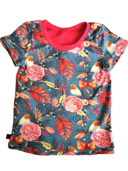 t-shirt oiseaux et baies 6-9 ans