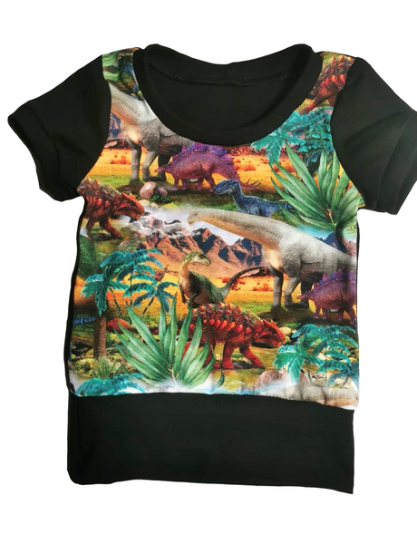 T-shirt évolutif dinosaures colorés