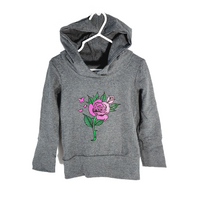 Hoodies évolutif charcoal rose et papillons