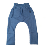 Jeans bleu orage taille élastique coupe jogger avec poches
