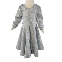 Robe manches longues glitters argents