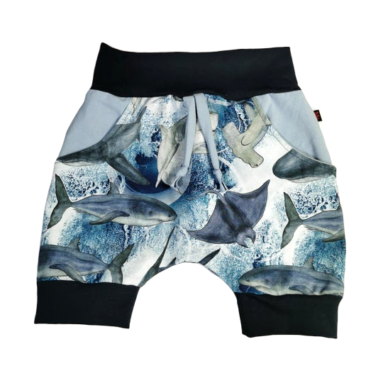 Short, culotte courte demi-taille prédateurs sous la mer