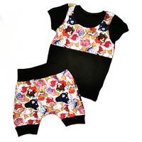 Short, culotte courte demi-taille chat-cornet