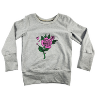 chandail rose et papillons 6-9 ans