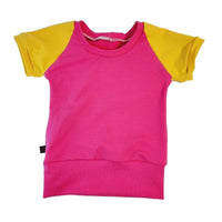 T-shirt évolutif rose/jaune